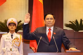 Thủ tướng Phạm Minh Chính tuyên thệ nhậm chức trước Quốc hội, đồng bào và cử tri cả nước. (Ảnh: Thống Nhất/TTXVN)