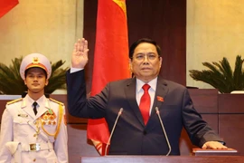 Thủ tướng Phạm Minh Chính tuyên thệ nhậm chức trước Quốc hội, đồng bào và cử tri cả nước. (Ảnh: Thống Nhất/TTXVN)