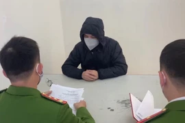 Đối tượng Chu Văn Bắc tại Cơ quan Công an điều tra. (Ảnh: Lục Canh/TTXVN phát)