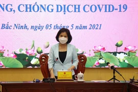 Chủ tịch UBND tỉnh Bắc Ninh Nguyễn Hương Giang phát biểu tại hội nghị. (Ảnh: Thái Hùng/TTXVN)