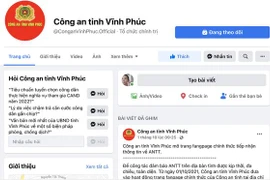 Fanpage của Công an tỉnh Vĩnh Phúc