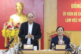 Chủ tịch nước Nguyễn Xuân Phúc làm việc với Ban Chấp hành Đảng bộ tỉnh Hà Tĩnh. (Ảnh: Thống Nhất/TTXVN)