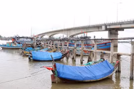 Tàu thuyền neo đậu tránh trú bão. (Ảnh: Nguyên Lý/TTXVN)