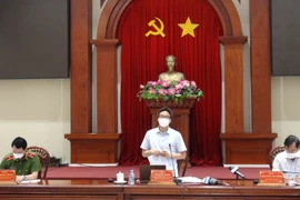Phó Thủ tướng Chính phủ Vũ Đức Đam chỉ đạo tại buổi làm việc. (Ảnh: Minh Trí/TTXVN)