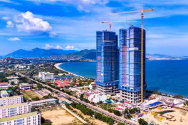 Một góc bãi biển Bình Sơn-Ninh Chữ, thành phố Phan Rang-Tháp Chàm. (Ảnh: Công Thử/TTXVN)