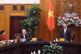 Thủ tướng Nguyễn Xuân Phúc phát biểu tại buổi làm việc. (Ảnh: Thống Nhất/TTXVN)