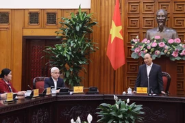 Thủ tướng Nguyễn Xuân Phúc phát biểu tại buổi làm việc. (Ảnh: Thống Nhất/TTXVN)