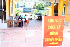 Khu vực cách ly tại Trạm Y tế phường Hà Huy Tập, thành phố Vinh, tỉnh Nghệ An. (Ảnh: Tá Chuyên/TTXVN)