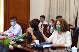 Giám đốc Quốc gia Ngân hàng Thế giới tại Việt Nam Carolyn Turk phát biểu tại buổi làm việc. (Ảnh: Hoàng Hiếu/TTXVN)