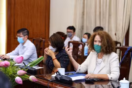 Giám đốc Quốc gia Ngân hàng Thế giới tại Việt Nam Carolyn Turk phát biểu tại buổi làm việc. (Ảnh: Hoàng Hiếu/TTXVN)