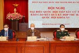 Tổng Bí thư Nguyễn Phú Trọng tại buổi tiếp xúc cử tri. (Ảnh: Trí Dũng/TTXVN)