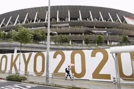 Sân vận động quốc gia ở Tokyo, Nhật Bản, ngày 8/7/2021. (Ảnh: Kyodo/TTXVN)