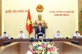 Chủ tịch Quốc hội Vương Đình Huệ chủ trì Phiên họp thứ 58 của Ủy ban Thường vụ Quốc hội. (Ảnh: Doãn Tấn/TTXVN) 