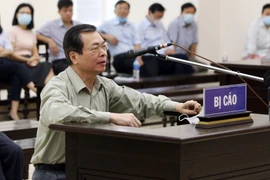 Bị cáo Vũ Huy Hoàng (cựu Bộ trưởng Bộ Công Thương) bị tuyên phạt 11 năm tù. (Ảnh: Phạm Kiên/TTXVN)