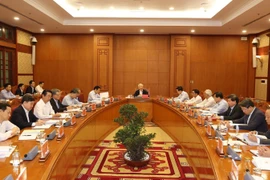 Tổng Bí thư, Chủ tịch nước Nguyễn Phú Trọng phát biểu chỉ đạo cuộc họp. (Ảnh: Trí Dũng/TTXVN)