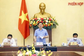 Chủ tịch Quốc hội Vương Đình Huệ phát biểu khai mạc phiên họp. (Ảnh: Doãn Tấn/TTXVN)