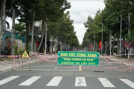  Một chốt vùng xanh tại thành phố Bà Rịa, tỉnh Bà Rịa-Vũng Tàu. (Ảnh: Hoàng Nhị/TTXVN)