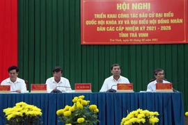 Các đại biểu chủ trì Hội nghị. (Ảnh: Thanh Hòa/TTXVN)