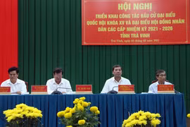 Các đại biểu chủ trì Hội nghị. (Ảnh: Thanh Hòa/TTXVN)