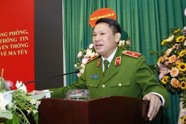 Thiếu tướng Nguyễn Văn Viện, Cục trưởng Cục Cảnh sát điều tra tội phạm về ma túy phát biểu khai mạc và trình bày báo cáo tóm tắt kết quả thực hiện Đợt cao điểm tấn công trấn áp tội phạm, bảo đảm an ninh, trật tự, bảo vệ Đại hội Đảng toàn quốc lần thứ XIII