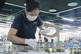 Công ty Daikan Việt Nam, Khu công nghiệp Amata, tỉnh Đồng Nai từng bước khôi phục sản xuất, tăng tốc trở lại. (Ảnh: Công Phong/TTXVN) 
