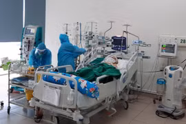 Đến ngày 2/8, bệnh viện đang chăm sóc, điều trị cho 367 bệnh nhân, trong đó có 48 ca nặng, nguy kịch. (Ảnh: TTXVN phát) 