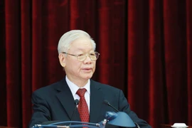 Tổng Bí thư Nguyễn Phú Trọng phát biểu khai mạc hội nghị. (Ảnh: Phương Hoa/TTXVN)