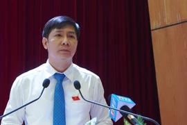 Ông Nguyễn Thành Tâm, Chủ tịch Hội đồng Nhân dân tỉnh Tây Ninh nhiệm kỳ 2021-2026 phát biểu tại kỳ họp. (Ảnh: Lê Đức Hoảnh/TTXVN)