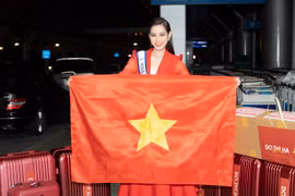 Đỗ Thị Hà chính thức lên đường đến Miss World 2021. (Ảnh: CTV/Vietnam+)