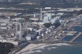 Toàn cảnh nhà máy điện hạt nhân Fukushima Daiichi ở Okuma, Fukushima, Nhật Bản, ngày 24/8/2023. (Ảnh: AFP/TTXVN)