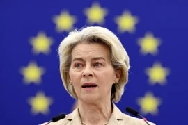 Chủ tịch Ủy ban châu Âu (EC) Ursula von der Leyen phát biểu trước Nghị viện châu Âu ở Strasbourg, Pháp ngày 17/1/2024. (Ảnh: AFP/TTXVN)