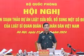 Đại tướng Phan Văn Giang phát biểu tại hội nghị. (Ảnh: Hồng Pha/TTXVN phát)