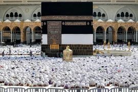 Các tín đồ Hồi giáo cầu nguyện tại Đền thờ lớn ở Thánh địa Mecca, Saudi Arabia, trong lễ hành hương Hajj ngày 4/6/2024. (Ảnh: AFP/TTXVN)