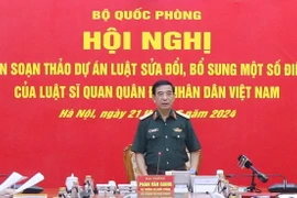 Đại tướng Phan Văn Giang phát biểu tại hội nghị. (Ảnh: Hồng Pha/TTXVN phát)