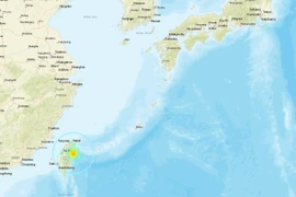 Nhật Bản cảnh báo trận động đất có độ lớn 7,5 ở gần Đài Loan có thể gây ra sóng thần. (Nguồn: USGS)