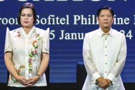 Mối quan hệ giữa Tổng thống Ferdinand Marcos Jr. và Phó Tổng thống Sara Duterte đã trở nên căng thẳng thời gian gần đây. (Nguồn: Kyodo)