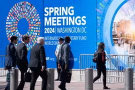 Trụ sở Quỹ Tiền tệ Quốc tế (IMF) ở Washington DC., Mỹ. (Ảnh: THX/TTXVN)