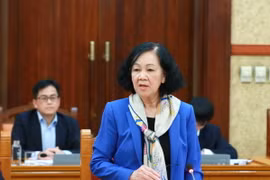 Thường trực Ban Bí thư Trương Thị Mai phát biểu chỉ đạo hội nghị. (Ảnh: Phương Hoa/TTXVN)