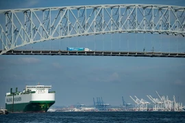 Cây cầu Francis Scott Key ở Baltimore, Maryland, Mỹ. (Ảnh: AFP/TTXVN)