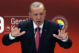 Tổng thống Thổ Nhĩ Kỳ Recep Tayyip Erdogan phát biểu tại Ankara ngày 30/5/2023. (Ảnh: AFP/TTXVN)