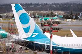 Máy bay 737 MAX 9 tại nhà máy của Boeing ở Renton, Washington, Mỹ. (Ảnh: AFP/TTXVN)