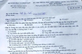 Đề thi môn Sinh học. (Ảnh: Sơn Bách/Vietnam+)