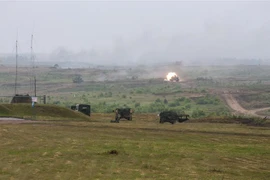 Xe tăng của quân đội Ba Lan tham gia cuộc tập trận Anakonda 2016 tại Ba Lan ngày 13/6/2018. (Ảnh: AFP/TTXVN)
