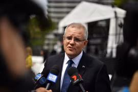 Thủ tướng Australia Scott Morrison phát biểu với báo giới tại Sydney ngày 20/10/2018. (Ảnh: AFP/ TTXVN)