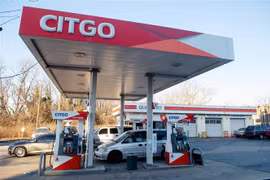 Trạm bán xăng chi nhánh Citgo của Tập đoàn Dầu khí quốc gia Venezuela (PDVSA) ở Washington, DC, ngày 31/1/2019. (Ảnh: AFP/TTXVN)