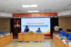 Bí thư Trung ương Đảng, Trưởng ban Dân vận Trung ương Bùi Thị Minh Hoài làm việc với Ban Bí thư Trung ương Đoàn. (Nguồn: Doanthanhnien.vn)