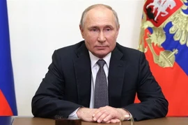 Tổng thống Nga Vladimir Putin phát biểu tại Moskva. (Ảnh: AFP/TTXVN)