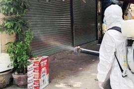 Phun khử khuẩn để phòng dịch. (Nguồn: TTXVN)