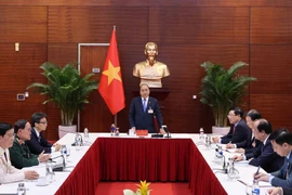 Thủ tướng Nguyễn Xuân Phúc chủ trì phiên họp Thường trực Chính phủ với Ban Chỉ đạo quốc gia phòng, chống dịch COVID-19. (Ảnh: Thống Nhất/TTXVN)