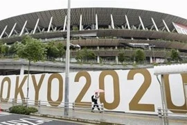Sân vận động quốc gia ở Tokyo, Nhật Bản, ngày 8/7/2021. (Ảnh: Kyodo/TTXVN)